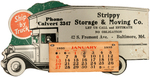 EARLY TRUCKING COMPANY TIN ADVERTISING CALENDAR PAIR.