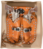 MONARCH "OLD WEST" PISTOL HOLSTER SET WITH WILD BILL HICKOK CAP GUN PAIR.