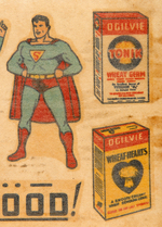 SUPERMAN "OGILVIE" CANADIAN CEREAL PREMIUM DECAL SHEET WITH ORIGINAL MAILING ENVELOPE.