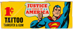 "JUSTICE LEAGUE OF AMERICA TATTOO GUM" FLEER DISPLAY BOX & INSERT.