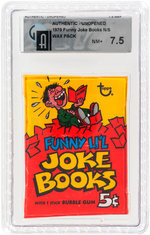 "FUNNY LI'L JOKE BOOKS" TOPPS SET WITH GAI GRADED UNOPENED PACK.