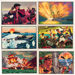 "U.S. NAVY VICTORIES" BOWMAN GUM CARD SET.