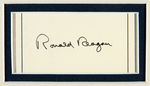 BEAUTIFUL FRAMED DISPLAY OF FIVE PRESIDENTIAL AUTOGRAPHS NIXON, FORD, CARTER, REAGAN AND BUSH.