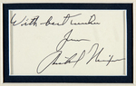 BEAUTIFUL FRAMED DISPLAY OF FIVE PRESIDENTIAL AUTOGRAPHS NIXON, FORD, CARTER, REAGAN AND BUSH.