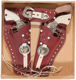 "TEXAS RANGER TOPHAND HOLSTER SET" W/STEVENS COWBOY KING GUNS.