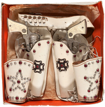 "LASSO 'EM BILL" BOXED HOLSTER SET WITH HUBLEY TEXAN JR. CAP PISTOLS.