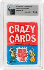 TOPPS GOOFY SERIES POST CARDS & CRAZY CARDS UNOPENED WAX PACK PAIR.