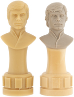 STAR WARS "JEDI LUKE" MASTER WAX SCULPT AND RESIN CAST UNPRODUCED CHESS PIECE PROTOTYPE PAIR.