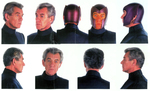 X-MEN THE MOVIE TOYBIZ MASTER WAX HEAD SCULPT AND RESIN PROTOTYPE OF MAGNETO BY TIM BRUCKNER.