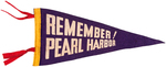 WORLD WAR II "REMEMBER PEARL HARBOR" PENNANT TRIO.