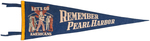 WORLD WAR II "REMEMBER PEARL HARBOR" PENNANT TRIO.