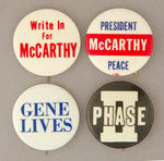 FOUR 1968 McCARTHY CELLULOIDS.