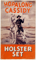 "HOPALONG CASSIDY HOLSTER SET" BOXED SET WITH GOLD-PLATED CAP GUN.