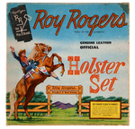 "ROY ROGERS GENUINE LEATHER OFFICIAL HOLSTER SET" BOXED.