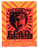 FEAR 1980 HARDCORE PUNK CONCERT POSTER.