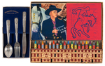 "HOPALONG CASSIDY JUNIOR CHOW SET" & "HOPALONG CASSIDY CRAYON AND STENCIL SET" BOXED PAIR.