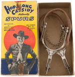 "HOPALONG CASSIDY" BOXED SPURS & CHILDREN'S SLIPPERS.