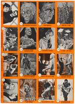 "HORROR MONSTER SERIES" NU-CARDS SECOND SERIES GUM CARD UNCUT SHEETS.