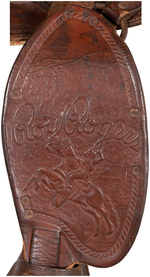 "ROY ROGERS" CHILD'S LEATHER SADDLE.