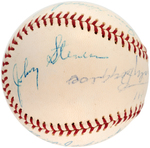 1960 WORLD SERIES UMPIRES SIGNED BASEBALL.