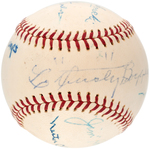 1960 WORLD SERIES UMPIRES SIGNED BASEBALL.