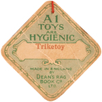 DEANS RAG BOOK "TRIKETOY" SUNSHINE DOLL TRICYCLE PULL TOY.