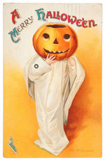 ELLEN CLAPSADDLE DIE-CUT MECHANICAL HALLOWEEN POSTCARD.