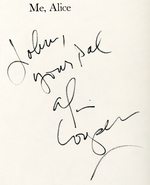 "ME, ALICE" ALICE COOPER SIGNED AUTOBIOGRAPHY.