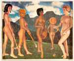 "THE NUDIST CAMP" BOXES PUZZLE & STORE POSTER.