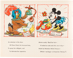 WALT DISNEY STUDIO CHRISTMAS CARD FOR 1935 WITH ENVELOPE.