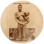 "QUICK LUNCH" CAPTIONED REAL PHOTO OF BLACK MOTHER AND NURSING BABY 1904 EXPO MIRROR.