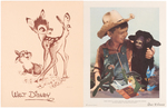 WALT DISNEY STUDIO 1940s FAN CARD LOT.