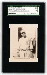 1923-24 BILLIKEN JOSEITO RODRIGUEZ SGC 40 VG 3 (RICHARD MERKIN COLLECTION).