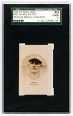 1924-25 AGUILITAS #865 SNAKE HENRY SGC 10 POOR 1 (RICHARD MERKIN COLLECTION).