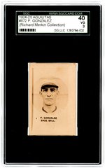 1924-25 AGUILITAS #872 P. GONZALEZ SGC 40 VG 3 (RICHARD MERKIN COLLECTION).