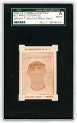 1923-24 TOMAS GUTIERREZ #27 PAPO GONZALES BLANK BACK SGC A AUTHENTIC (RICHARD MERKIN AUCTION).