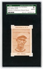 1923-24 TOMAS GUTIERREZ #82 SLIM LOVE BLANK BACK SGC A AUTHENTIC.