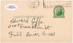 CARL FURILLO SIGNED 1948 POSTCARD.