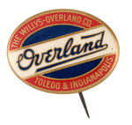 LARGE OVAL "OVERLAND" EARLY OVAL BUTTON.