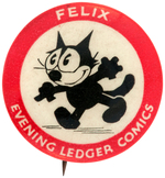 FELIX THE CAT SCARCE 1930s BUTTON FROM PHILA. NEWSPAPER SET OF COMIC CHARACTERS.