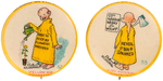 YELLOW KIDS #52 AND #55 HIGH GRADE CONDITION SCARCE BUTTONS.