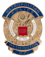 BUSH 2001 METROPOLITAN POLICE INAUGURAL BADGE.