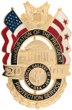 BUSH 2001 NATIONAL GALLERY OF ART SERIALLY NUMBERED INAUGURAL BADGE.