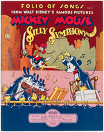 MICKEY MOUSE SHEET MUSIC LOT & SILLY SYMPHONY FOLIO ALBUM.