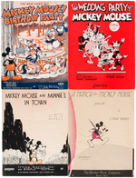 MICKEY MOUSE SHEET MUSIC LOT & SILLY SYMPHONY FOLIO ALBUM.