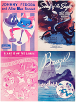 DISNEY 1940s FILMS SHEET MUSIC LOT.