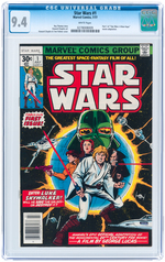 "STAR WARS" #1 JULY 1977 CGC 9.4 NM.