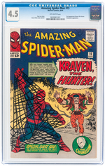 "AMAZING SPIDER-MAN" #15 AUGUST 1964 CGC 4.5 VG+ (FIRST KRAVEN THE HUNTER).