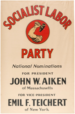 RARE "SOCIALIST LABOR PARTY" 1936 AIKEN/TEICHERT BANNER.