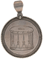 CHAMPION DRUMMER 1868 SILVER MEDAL PRESENTED TO CIVIL WAR MUSICIAN.